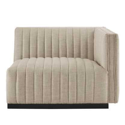 Modway Furniture Conjure Channel Tufted Upholstered Fabric Loveseat - Modern Elegance for Your Living Room Oasis - EEI-5786-BLK-WHI