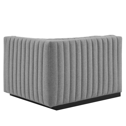Modway Furniture Conjure Channel Tufted Upholstered Fabric Loveseat - Modern Elegance for Your Living Room Oasis - EEI-5786-BLK-WHI