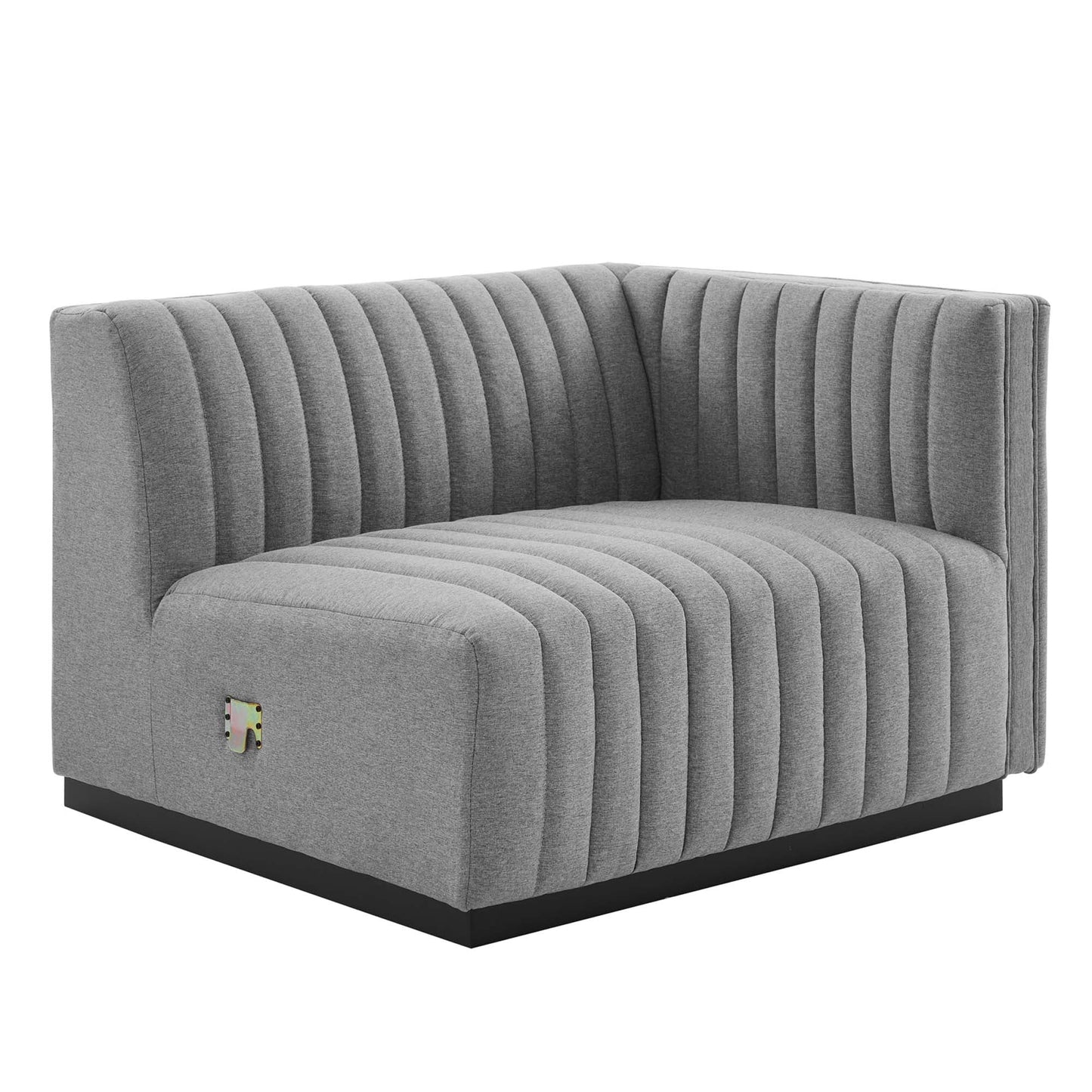 Modway Furniture Conjure Channel Tufted Upholstered Fabric Loveseat - Modern Elegance for Your Living Room Oasis - EEI-5786-BLK-WHI