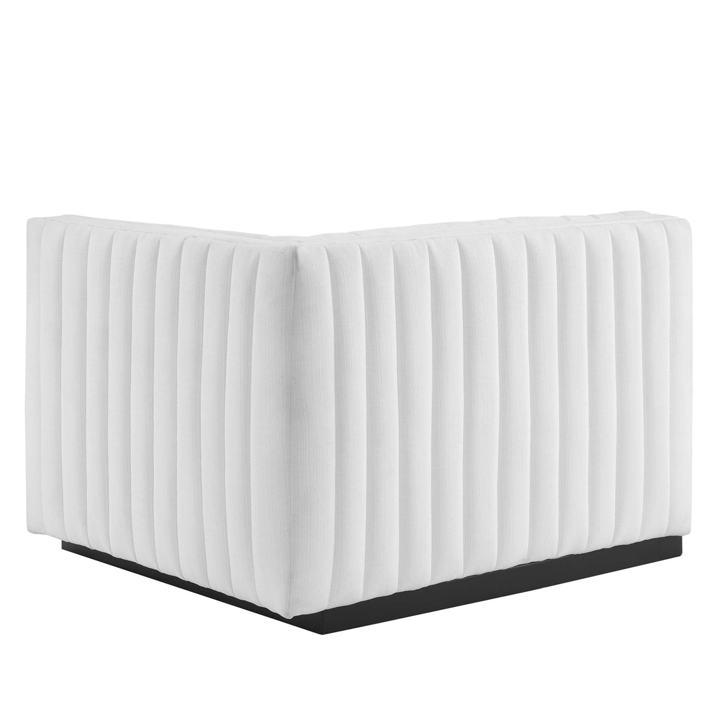 Modway Furniture Conjure Channel Tufted Upholstered Fabric Loveseat - Modern Elegance for Your Living Room Oasis - EEI-5786-BLK-WHI