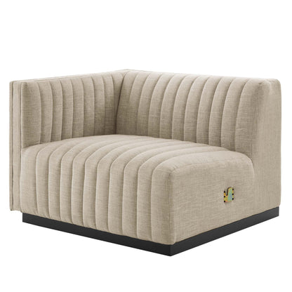 Modway Furniture Conjure Channel Tufted Upholstered Fabric Sofa by Modway - EEI-5787-BLK-LGR