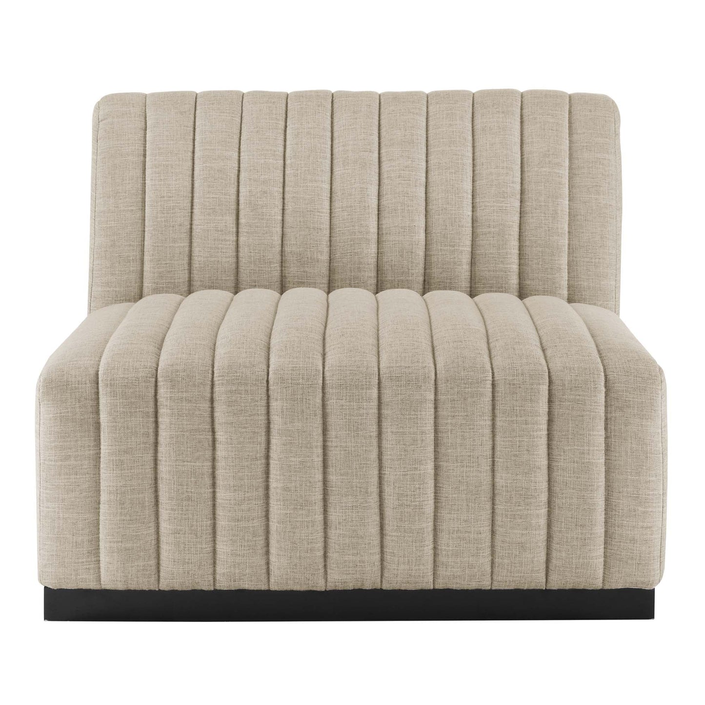 Modway Furniture Conjure Channel Tufted Upholstered Fabric Sofa by Modway - EEI-5787-BLK-LGR