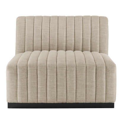 Modway Furniture Conjure Channel Tufted Upholstered Fabric Sofa by Modway - EEI-5787-BLK-LGR