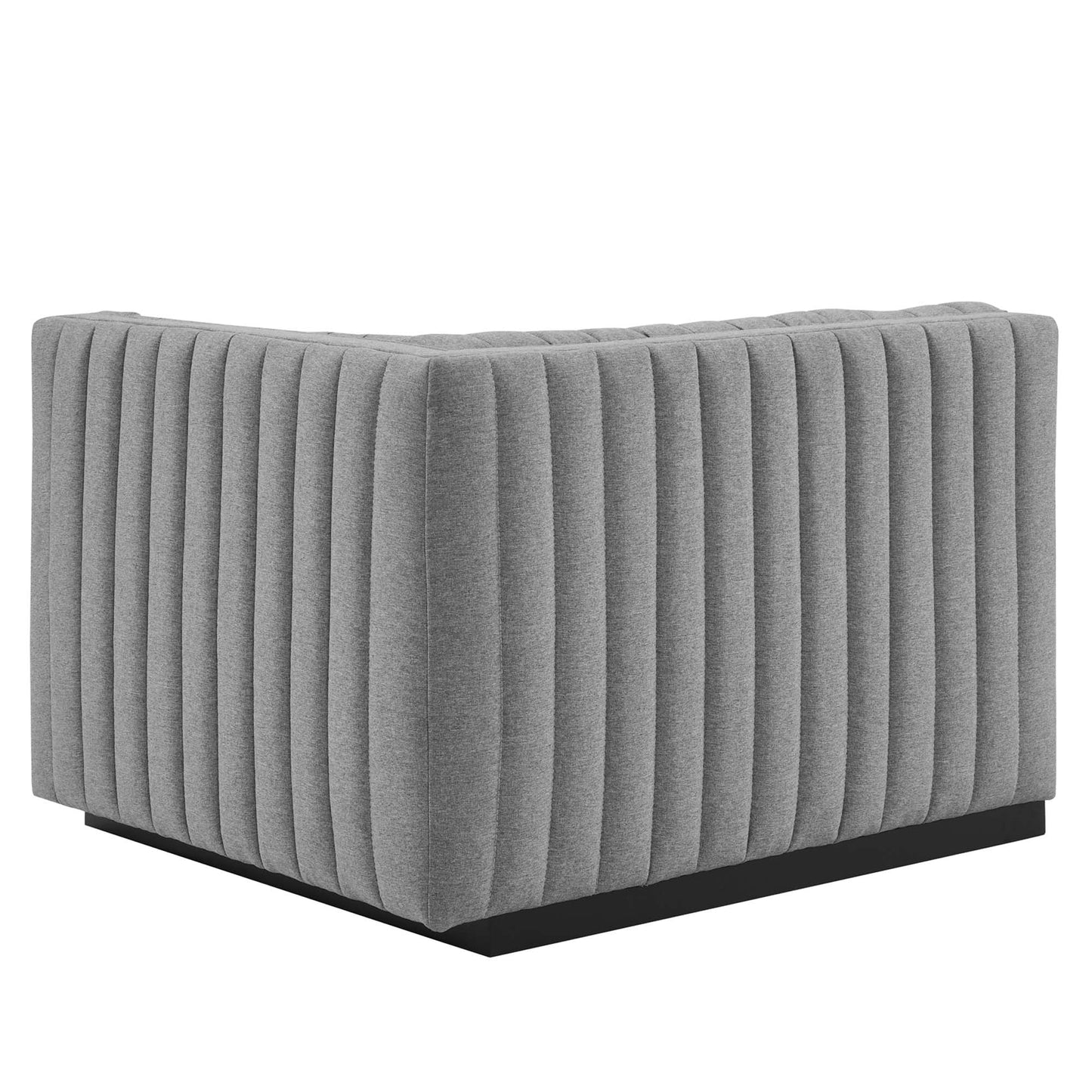 Modway Furniture Conjure Channel Tufted Upholstered Fabric Sofa by Modway - EEI-5787-BLK-LGR