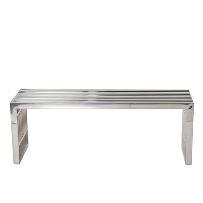 Modway Furniture Gridiron Medium Stainless Steel Bench - EEI-625-SLV