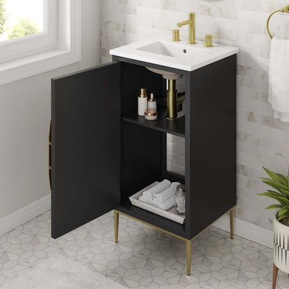 Modway furniture Awaken Bathroom Vanity Basin Included - EEI-6289-WHI-BLK