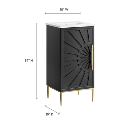 Modway furniture Awaken Bathroom Vanity Basin Included - EEI-6289-WHI-BLK