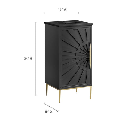 Modway furniture Awaken Bathroom Vanity Basin Included - EEI-6289-WHI-BLK