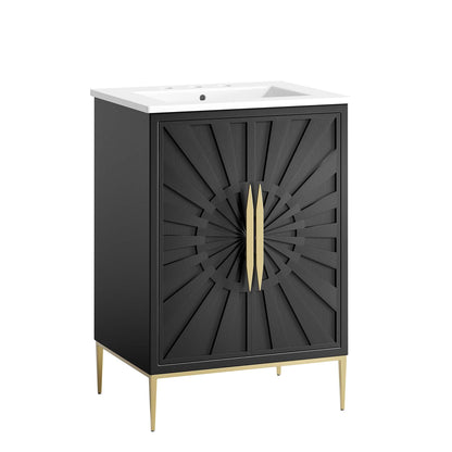 Modway furniture Awaken Bathroom Vanity Basin Included - EEI-6289-WHI-BLK