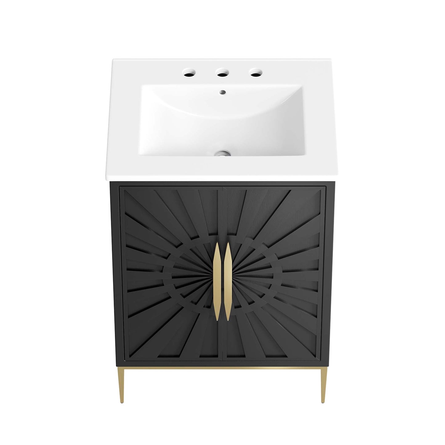 Modway furniture Awaken Bathroom Vanity Basin Included - EEI-6289-WHI-BLK