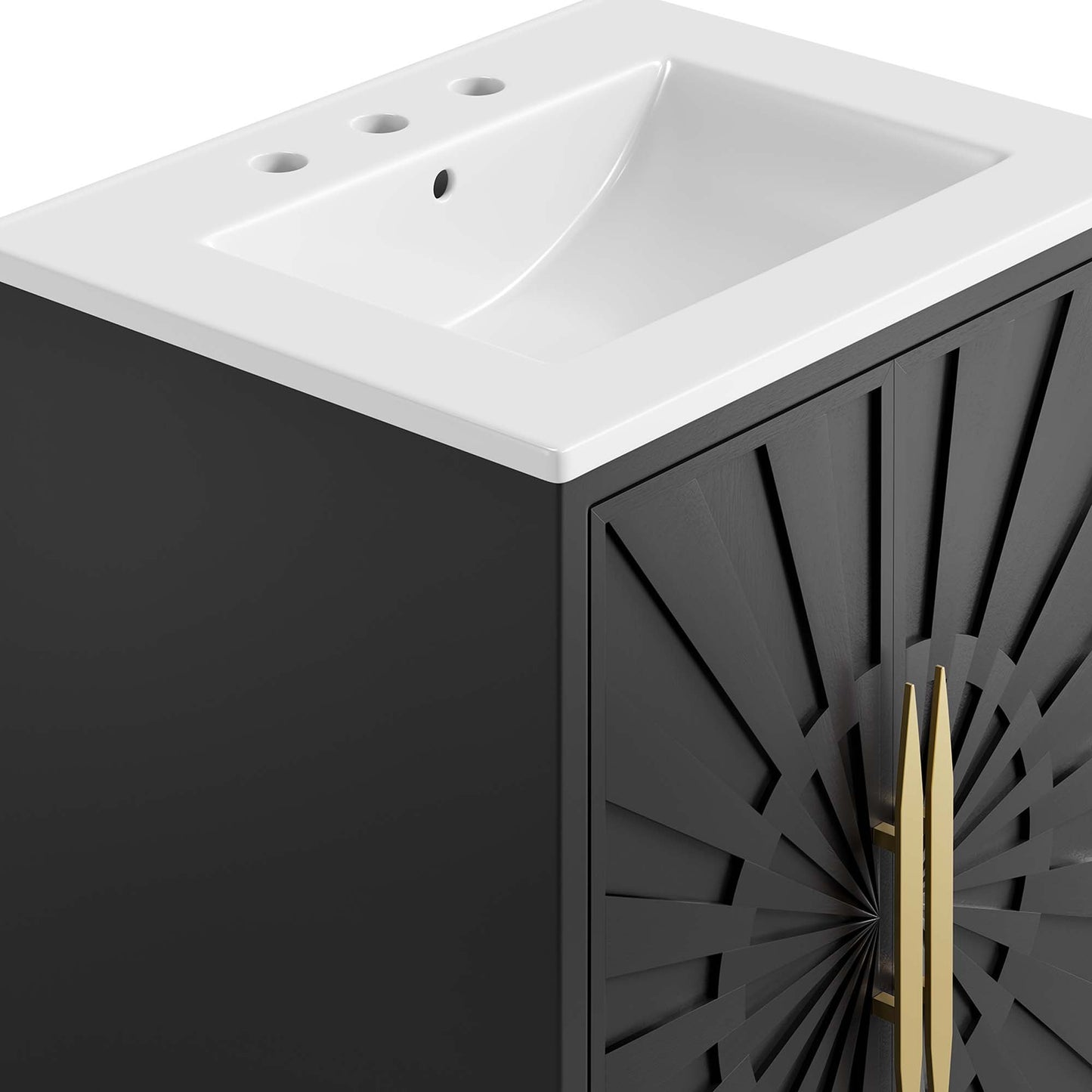 Modway furniture Awaken Bathroom Vanity Basin Included - EEI-6289-WHI-BLK