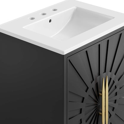 Modway furniture Awaken Bathroom Vanity Basin Included - EEI-6289-WHI-BLK