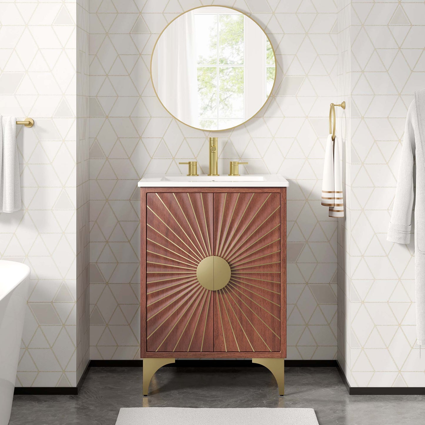 Modway furniture Daylight Bathroom Vanity Basin Included - EEI-6290-WHI-WAL