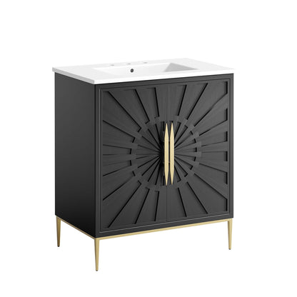 Modway furniture Awaken Bathroom Vanity Basin Included - EEI-6289-WHI-BLK