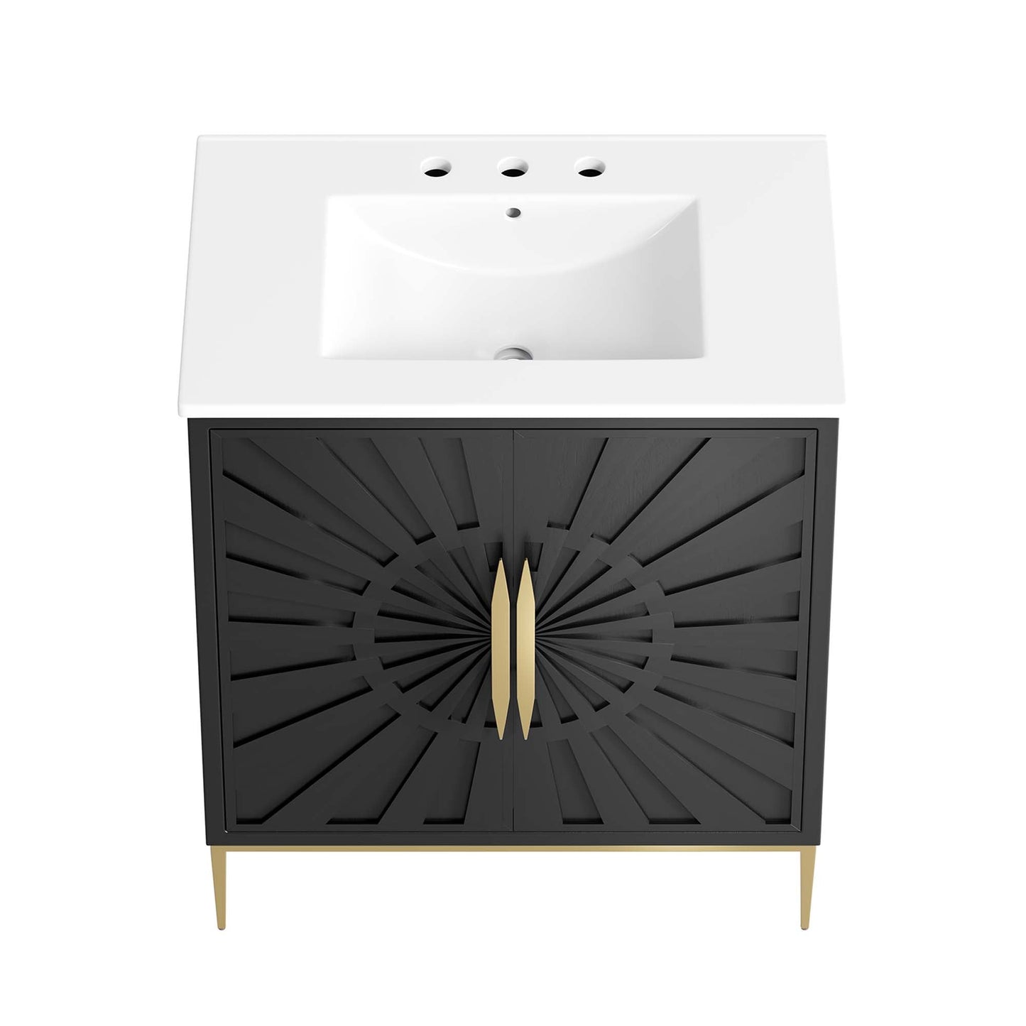 Modway furniture Awaken Bathroom Vanity Basin Included - EEI-6289-WHI-BLK