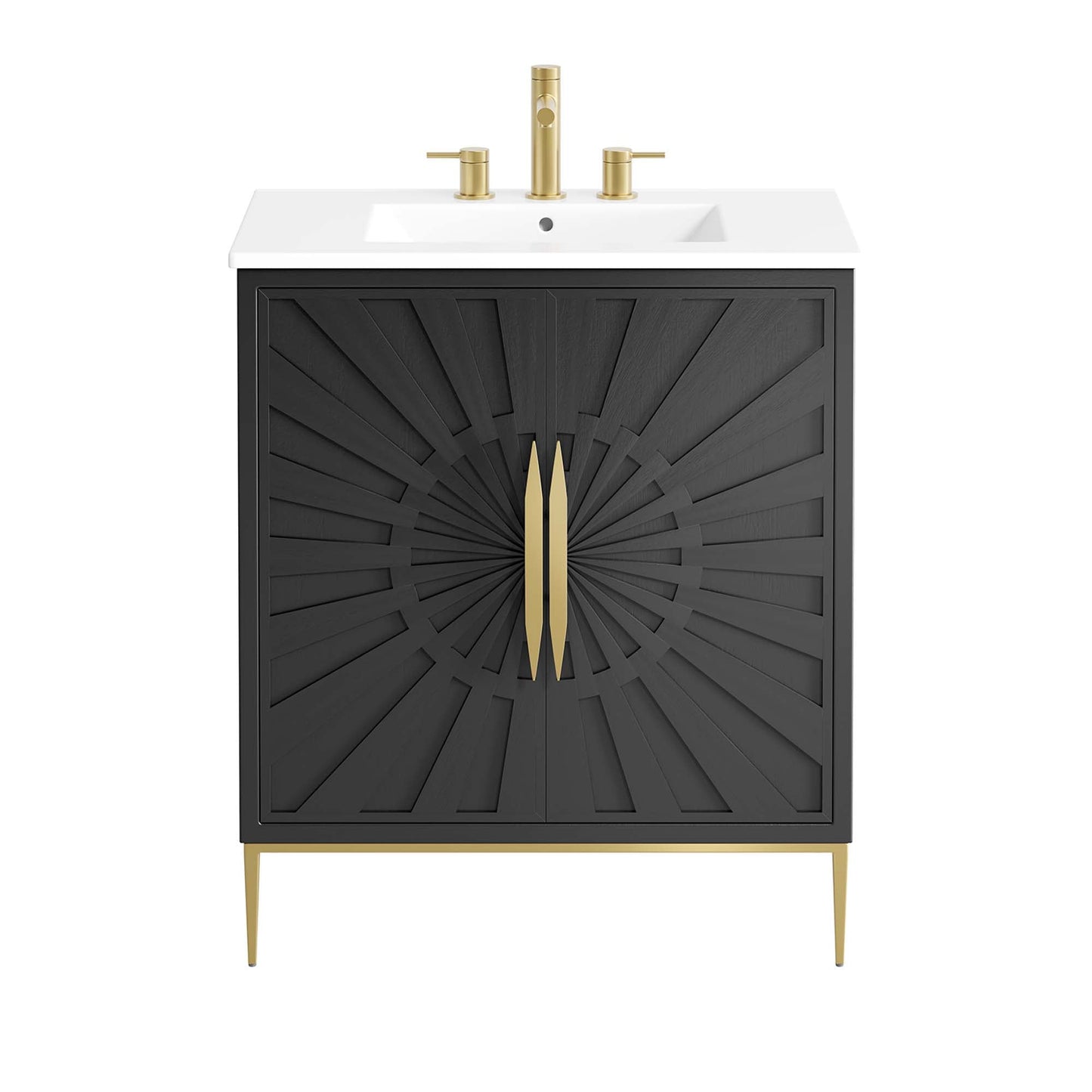 Modway furniture Awaken Bathroom Vanity Basin Included - EEI-6289-WHI-BLK