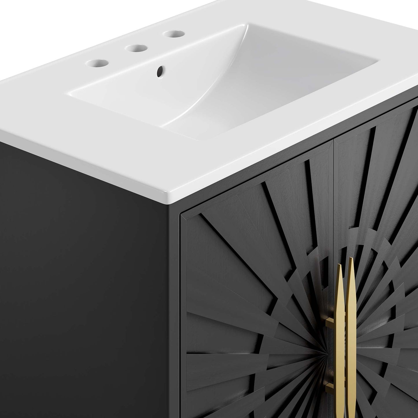 Modway furniture Awaken Bathroom Vanity Basin Included - EEI-6289-WHI-BLK