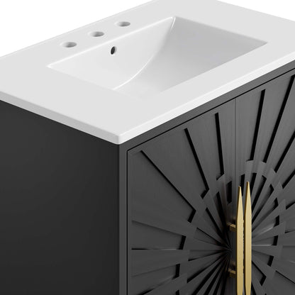 Modway furniture Awaken Bathroom Vanity Basin Included - EEI-6289-WHI-BLK