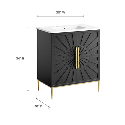 Modway furniture Awaken Bathroom Vanity Basin Included - EEI-6289-WHI-BLK