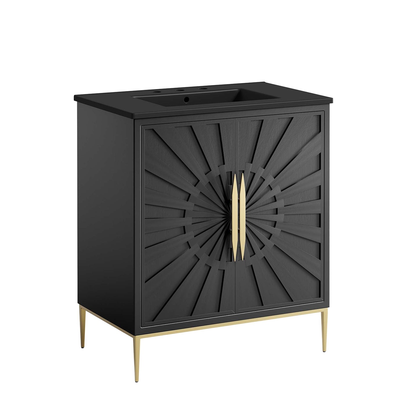 Modway furniture Awaken Bathroom Vanity Basin Included - EEI-6289-WHI-BLK