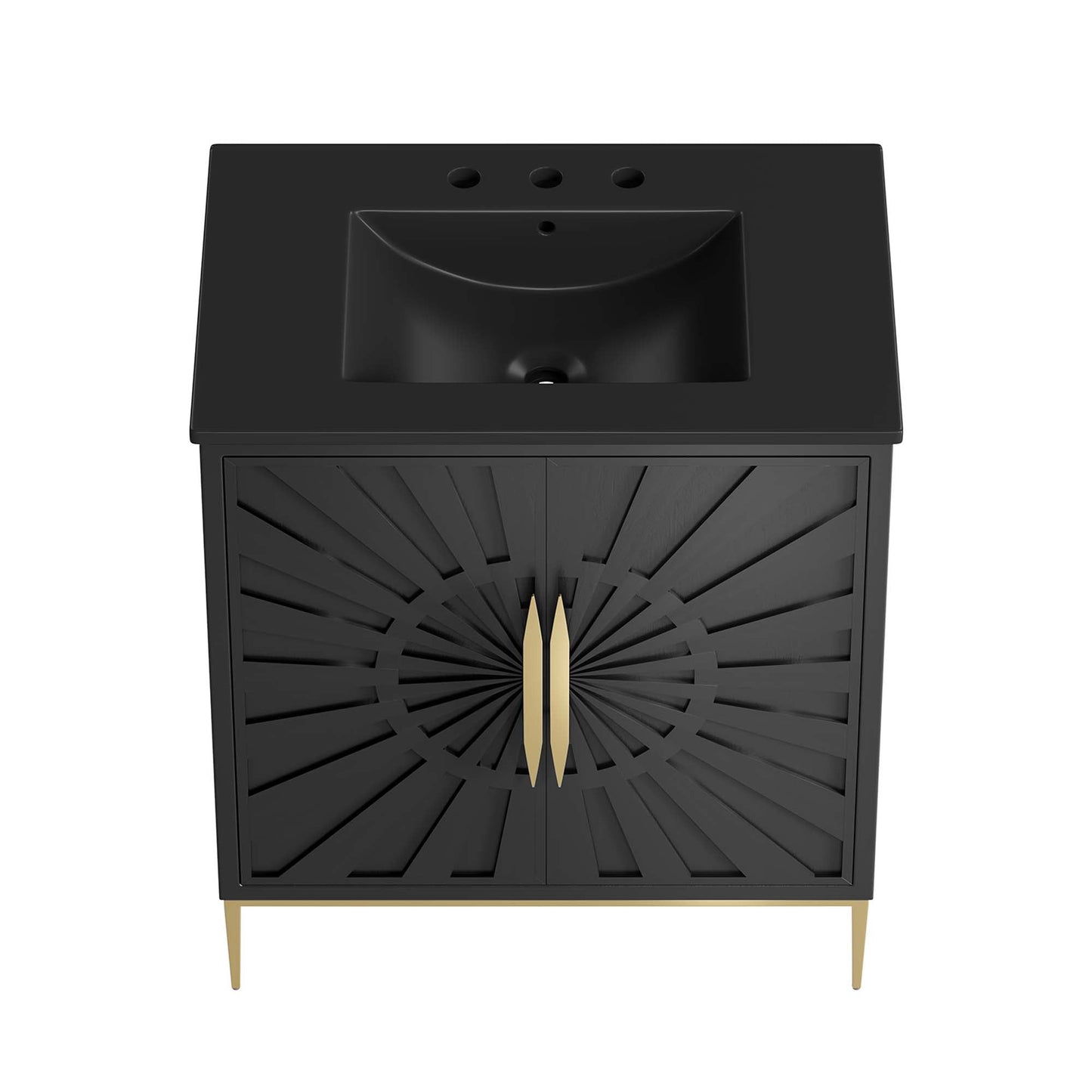 Modway furniture Awaken Bathroom Vanity Basin Included - EEI-6289-WHI-BLK