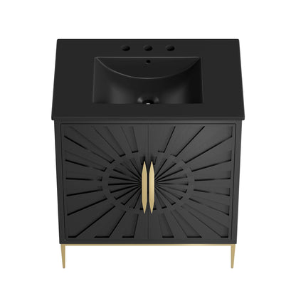 Modway furniture Awaken Bathroom Vanity Basin Included - EEI-6289-WHI-BLK
