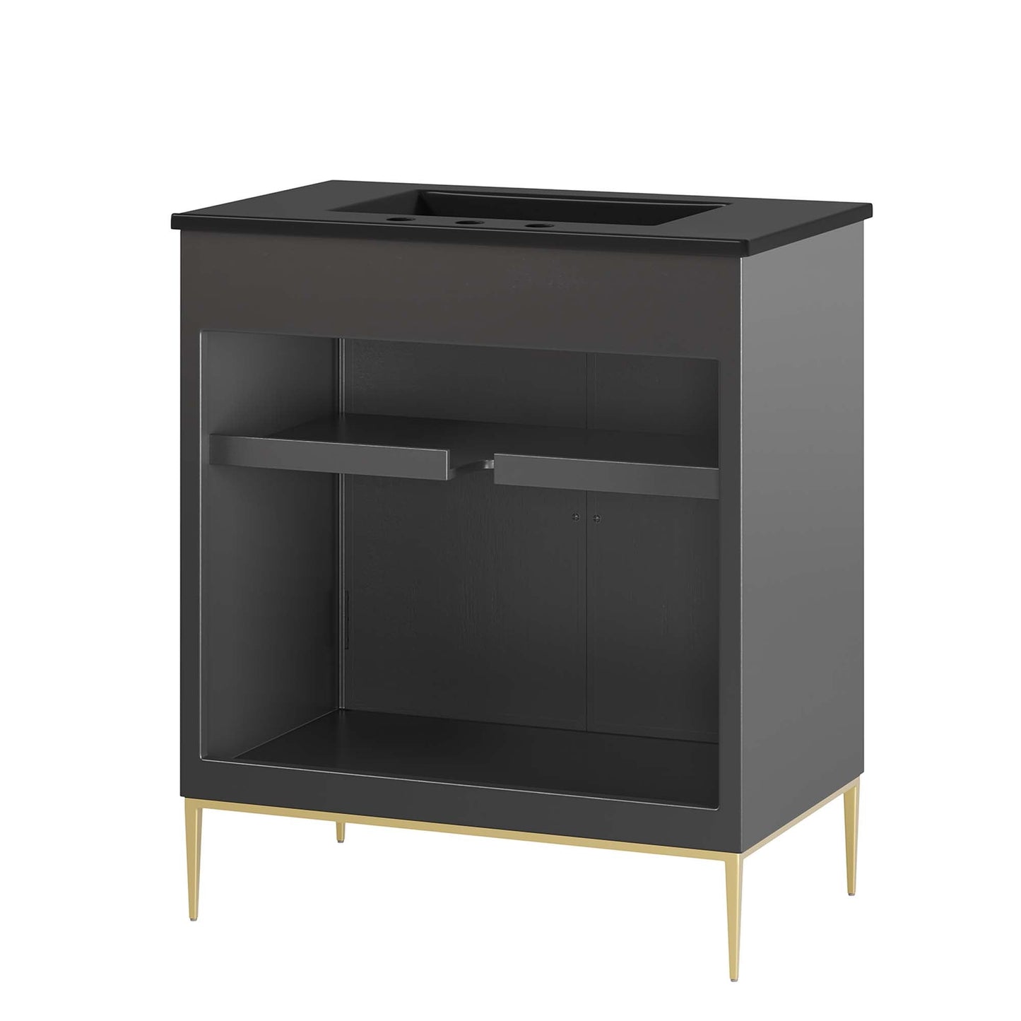 Modway furniture Awaken Bathroom Vanity Basin Included - EEI-6289-WHI-BLK