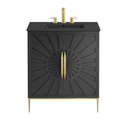Modway furniture Awaken Bathroom Vanity Basin Included - EEI-6289-WHI-BLK