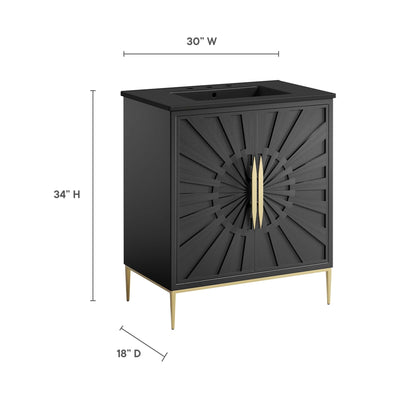 Modway furniture Awaken Bathroom Vanity Basin Included - EEI-6289-WHI-BLK