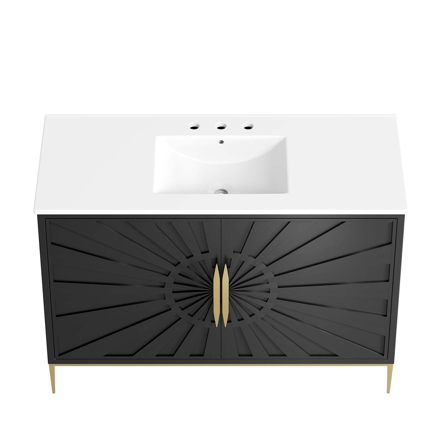 Modway furniture Awaken Bathroom Vanity Basin Included - EEI-6289-WHI-BLK