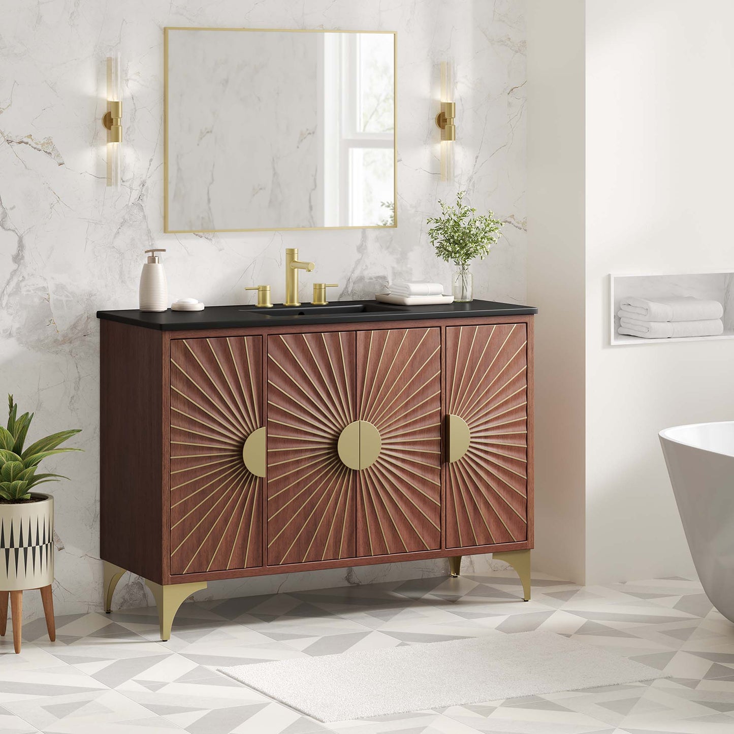 Modway furniture Daylight Bathroom Vanity Basin Included - EEI-6290-WHI-WAL