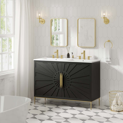 Modway furniture Awaken Bathroom Vanity Basin Included - EEI-6289-WHI-BLK