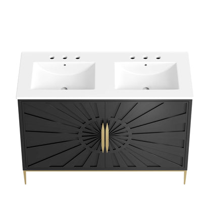Modway furniture Awaken Bathroom Vanity Basin Included - EEI-6289-WHI-BLK