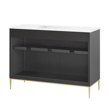Modway furniture Awaken Bathroom Vanity Basin Included - EEI-6289-WHI-BLK