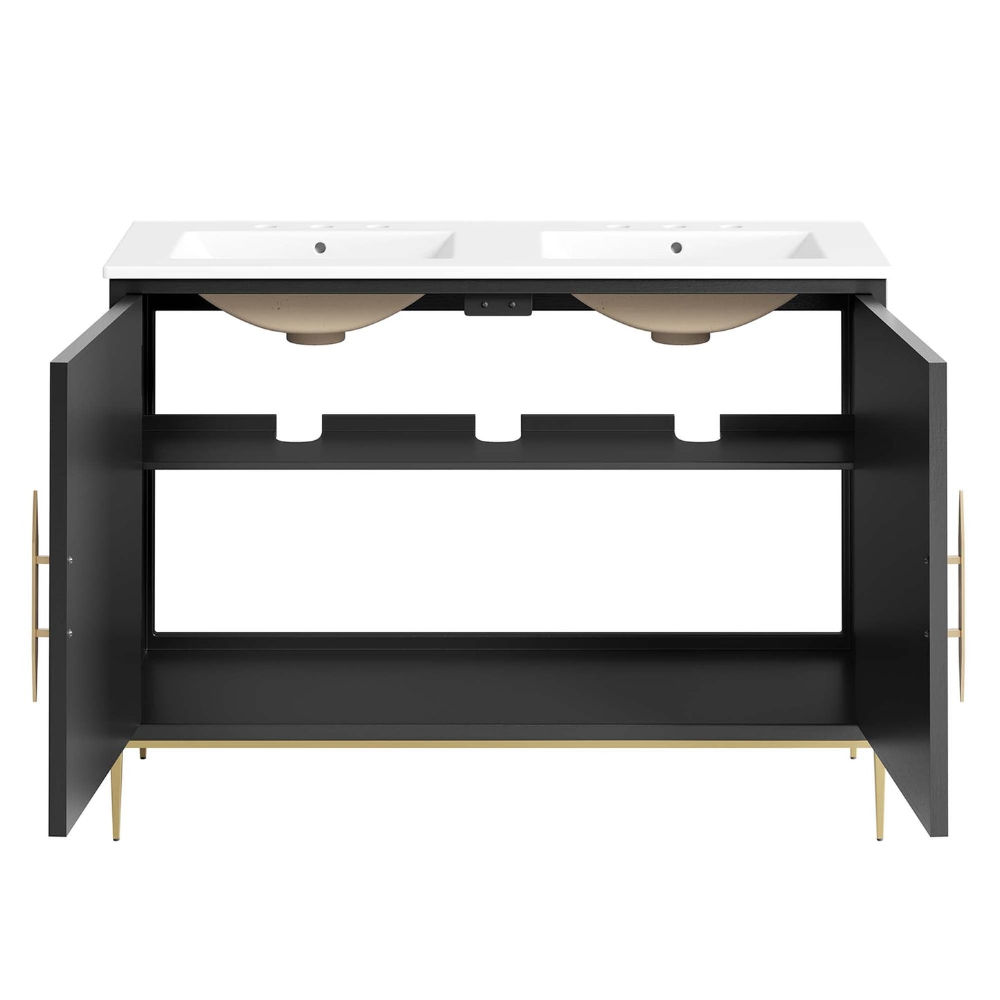 Modway furniture Awaken Bathroom Vanity Basin Included - EEI-6289-WHI-BLK