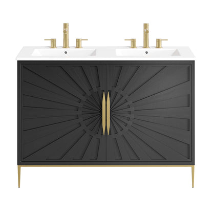 Modway furniture Awaken Bathroom Vanity Basin Included - EEI-6289-WHI-BLK