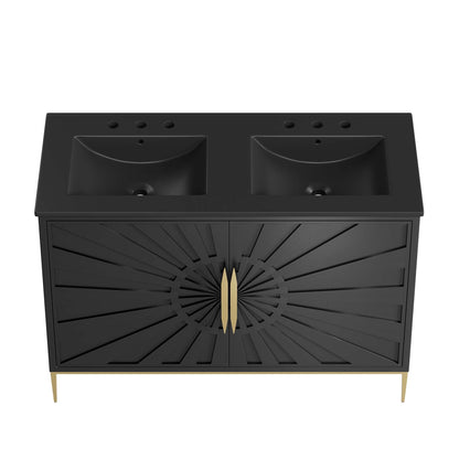 Modway furniture Awaken Bathroom Vanity Basin Included - EEI-6289-WHI-BLK
