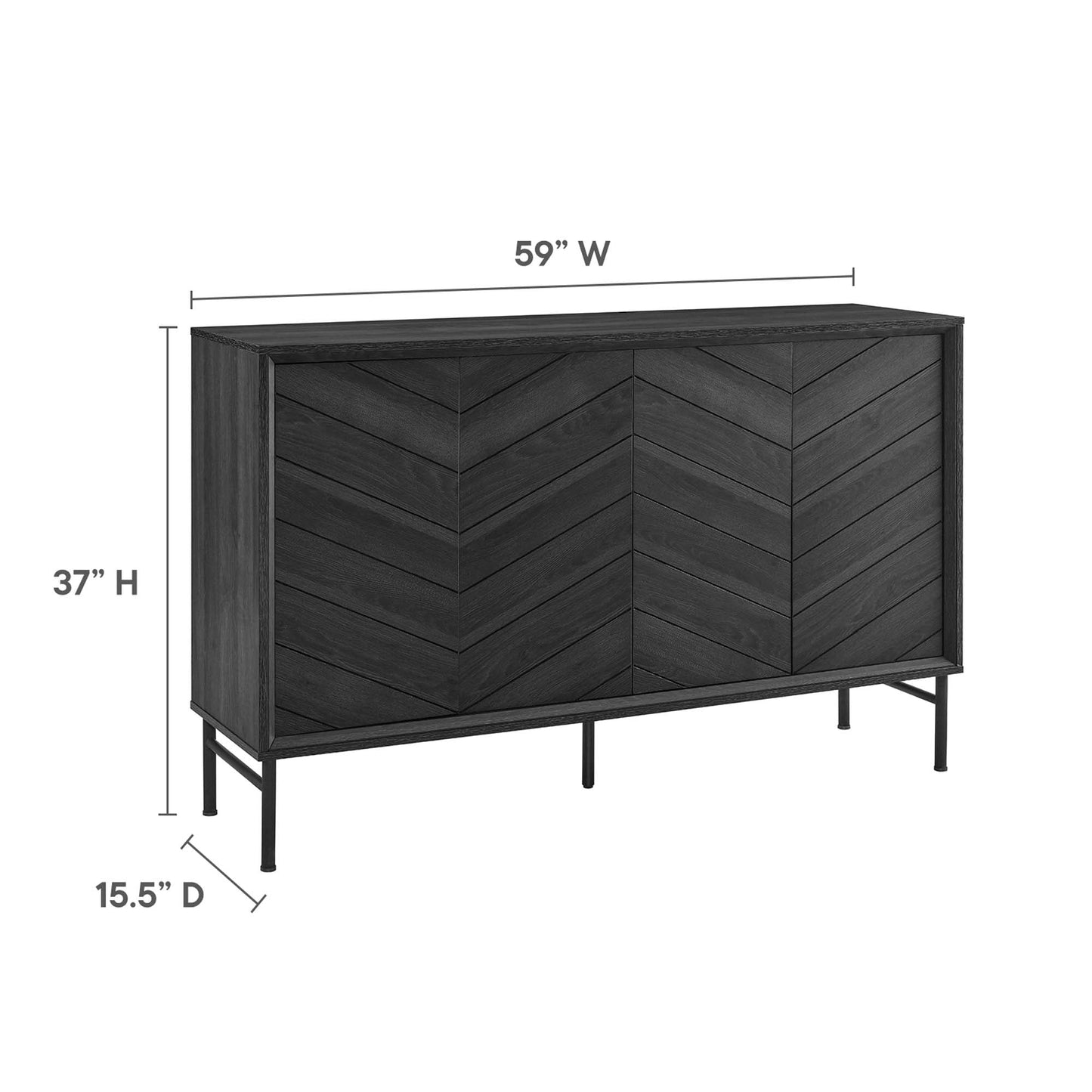 Modway Furniture 59" Harper Chevron Sideboard - EEI-6336-BLK
