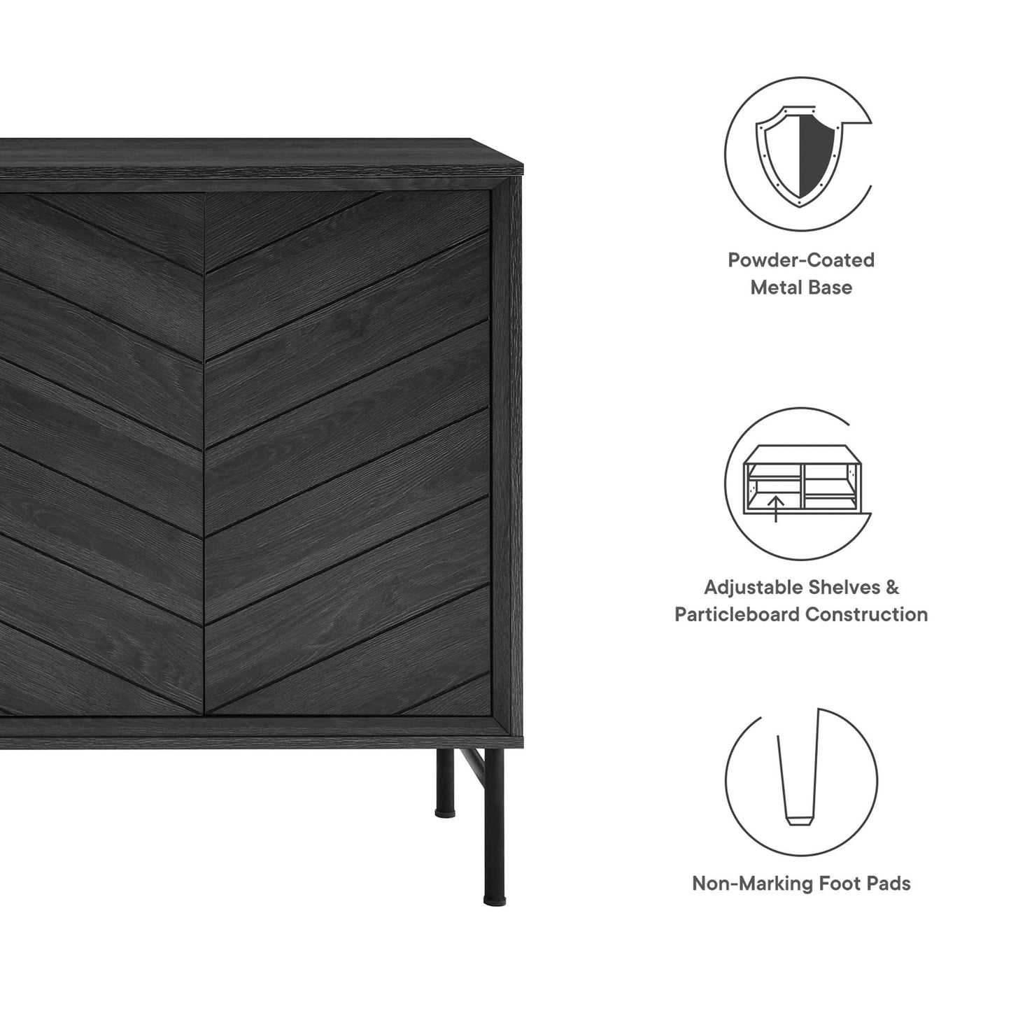 Modway Furniture 59" Harper Chevron Sideboard - EEI-6336-BLK