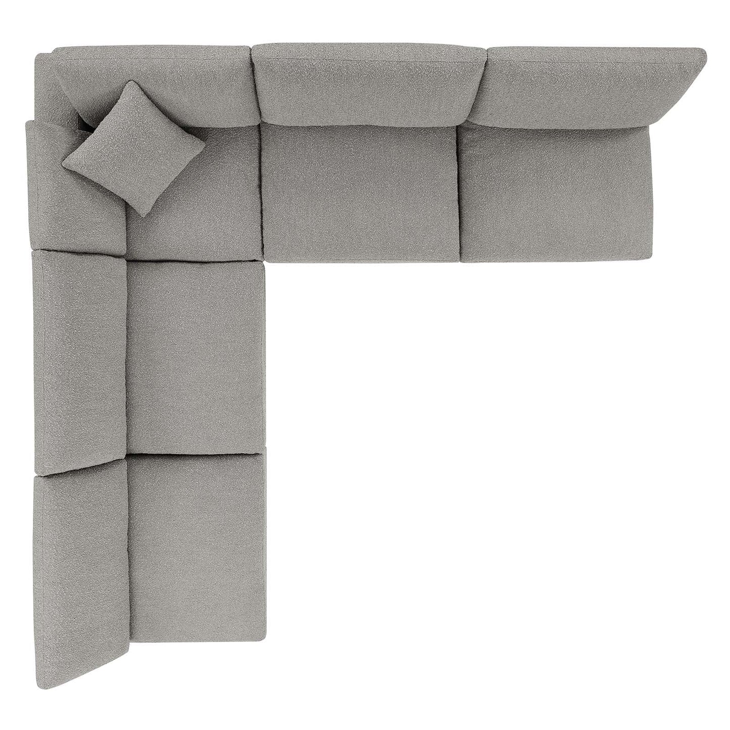 Modway furniture Commix Overstuffed Boucle Fabric Sectional Sofa - Plush Comfort & Modern Design for Cozy Living Spaces - EEI-6365-BLK