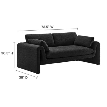 Modway furniture Waverly Boucle Fabric Sofa - Luxurious Modern Design with Removable Cushions & Adjustable Feet - EEI-6381-IVO