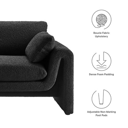 Modway furniture Waverly Boucle Fabric Sofa - Luxurious Modern Design with Removable Cushions & Adjustable Feet - EEI-6381-IVO