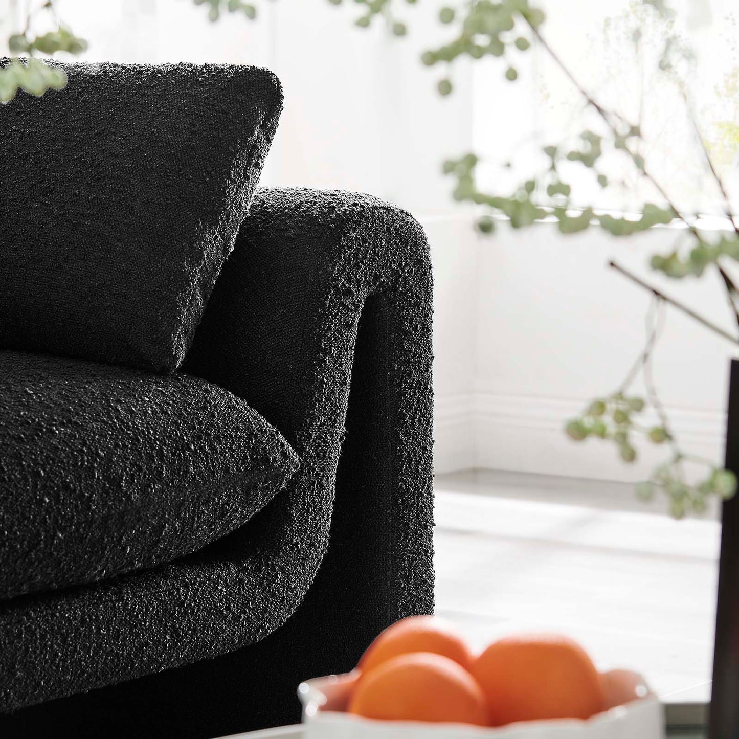 Modway furniture Waverly Boucle Fabric Sofa - Luxurious Modern Design with Removable Cushions & Adjustable Feet - EEI-6381-IVO