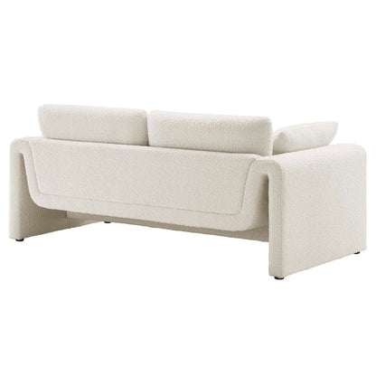 Modway furniture Waverly Boucle Fabric Sofa - Luxurious Modern Design with Removable Cushions & Adjustable Feet - EEI-6381-IVO