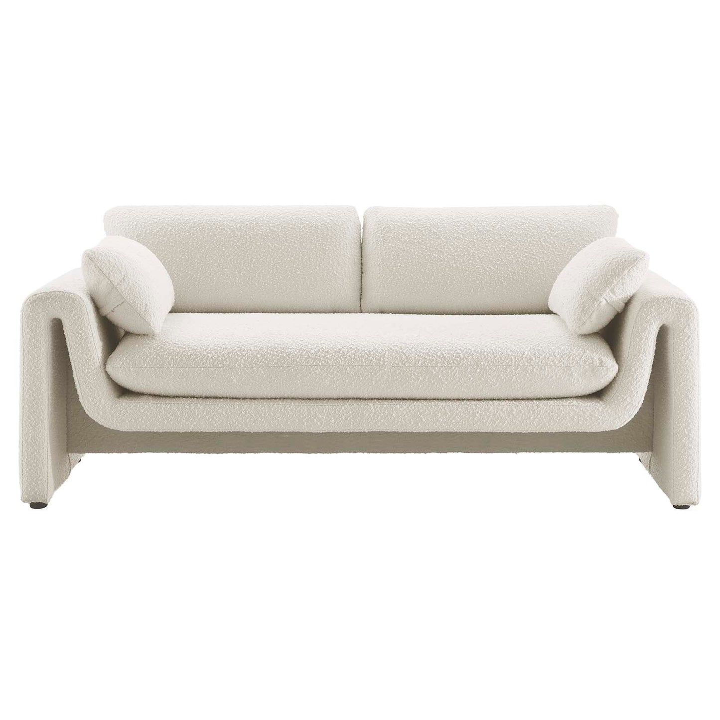 Modway furniture Waverly Boucle Fabric Sofa - Luxurious Modern Design with Removable Cushions & Adjustable Feet - EEI-6381-IVO