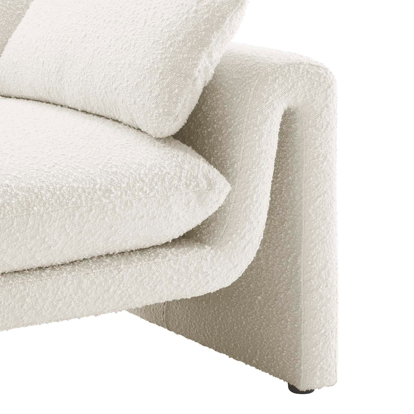 Modway furniture Waverly Boucle Fabric Sofa - Luxurious Modern Design with Removable Cushions & Adjustable Feet - EEI-6381-IVO