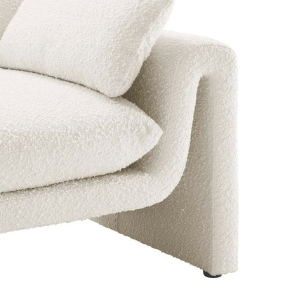 Modway furniture Waverly Boucle Fabric Sofa - Luxurious Modern Design with Removable Cushions & Adjustable Feet - EEI-6381-IVO