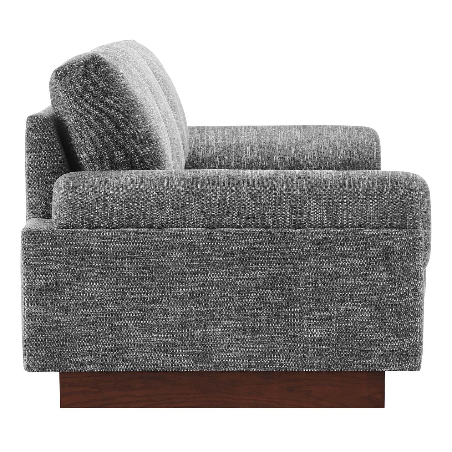 Modway furniture Oasis Upholstered Fabric Sofa - Modern Luxury Couch with Cozy Bolster Armrests & Stain Resistance - EEI-6401-GRY