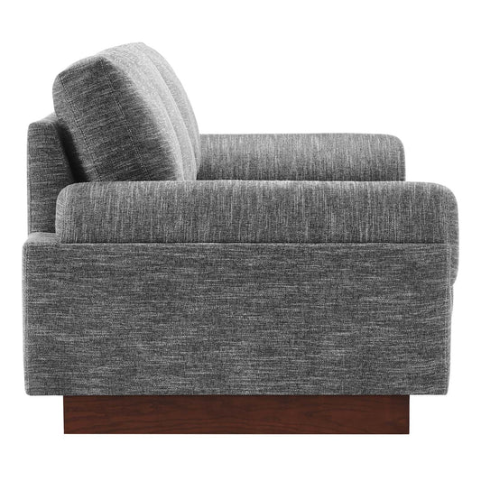 Modway furniture Oasis Upholstered Fabric Sofa - Modern Luxury Couch with Cozy Bolster Armrests & Stain Resistance - EEI-6401-GRY