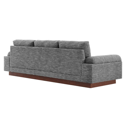 Modway furniture Oasis Upholstered Fabric Sofa - Modern Luxury Couch with Cozy Bolster Armrests & Stain Resistance - EEI-6401-GRY